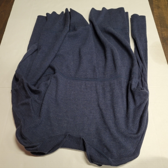 Lululemon Sit In Lotus Navy Blue Merino Wool Blend Long Cardigan Sweater Size 4 - Picture 4 of 5
